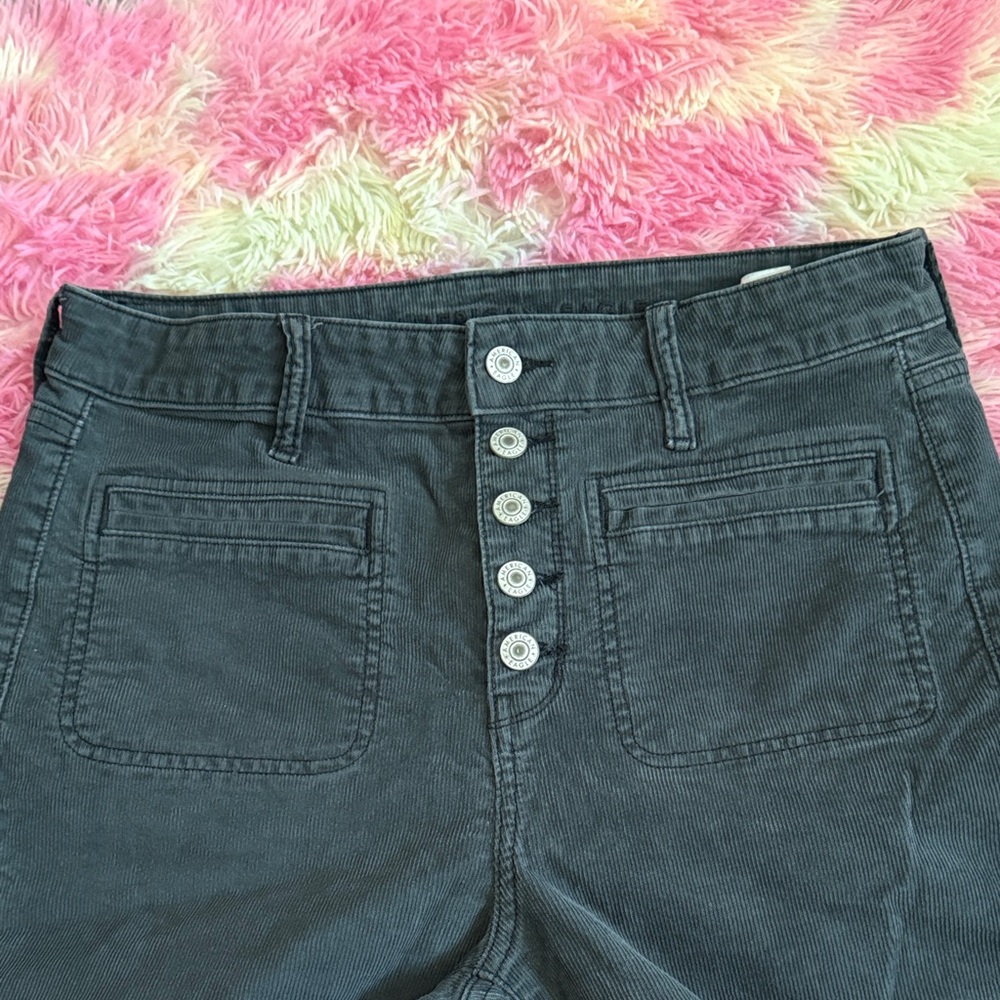 American Eagle Outfitters Charcoal Flare stretch Jeans - Picture 4 of 11